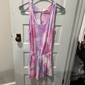 Pink and Purple Tie Dye Romper